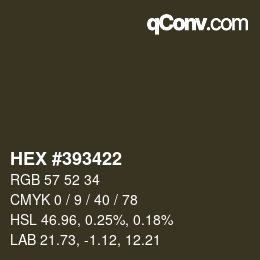 Color code: HEX #393422 | qconv.com