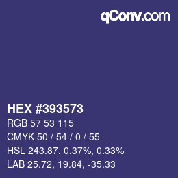 カラーコード: HEX #393573 | qconv.com