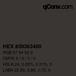 Color code: HEX #39363400 | qconv.com