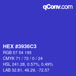 Color code: HEX #3936C3 | qconv.com