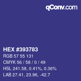 カラーコード: HEX #393783 | qconv.com