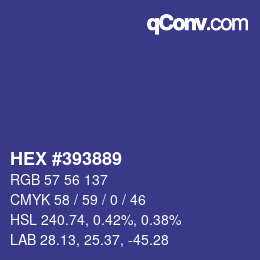 Color code: HEX #393889 | qconv.com