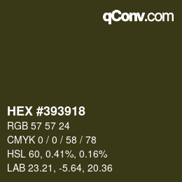 Color code: HEX #393918 | qconv.com