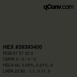 Color code: HEX #39393400 | qconv.com