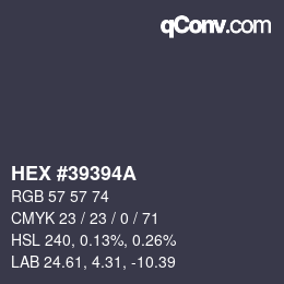 Código de color: HEX #39394A | qconv.com