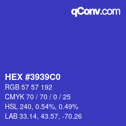 Color code: HEX #3939C0 | qconv.com