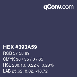 颜色代码: HEX #393A59 | qconv.com
