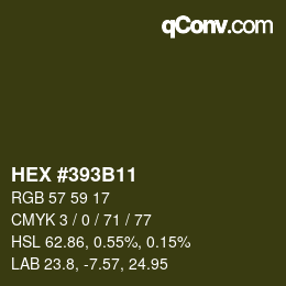 Farbcode: HEX #393B11 | qconv.com