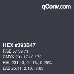 Farbcode: HEX #393B47 | qconv.com
