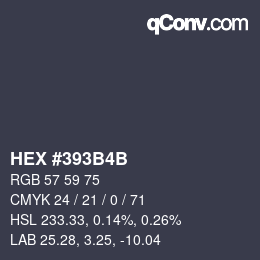 Color code: HEX #393B4B | qconv.com