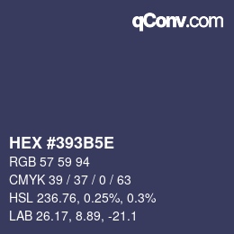 カラーコード: HEX #393B5E | qconv.com