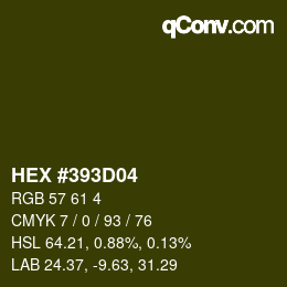 Código de color: HEX #393D04 | qconv.com