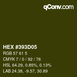 Código de color: HEX #393D05 | qconv.com
