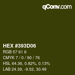 Código de color: HEX #393D06 | qconv.com