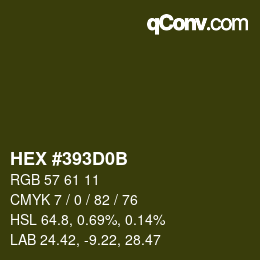 Farbcode: HEX #393D0B | qconv.com