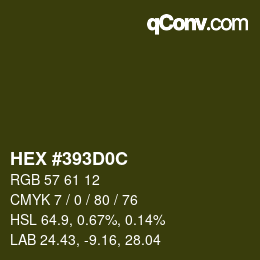 颜色代码: HEX #393D0C | qconv.com