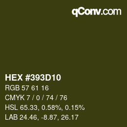 Código de color: HEX #393D10 | qconv.com