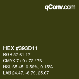 颜色代码: HEX #393D11 | qconv.com