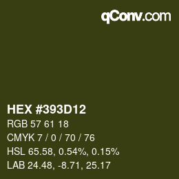 カラーコード: HEX #393D12 | qconv.com