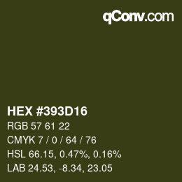 Código de color: HEX #393D16 | qconv.com