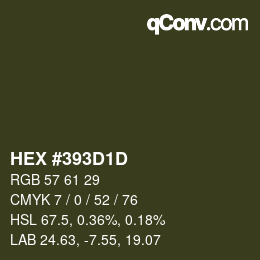 Farbcode: HEX #393D1D | qconv.com