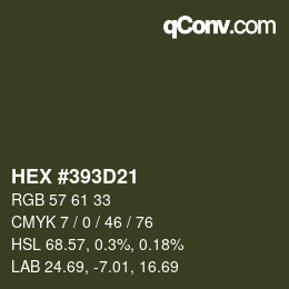 Código de color: HEX #393D21 | qconv.com