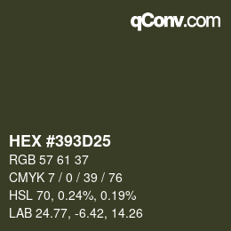 Código de color: HEX #393D25 | qconv.com