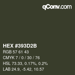 Code couleur: HEX #393D2B | qconv.com