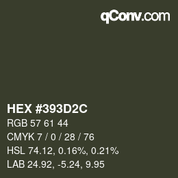 Farbcode: HEX #393D2C | qconv.com