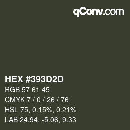 Code couleur: HEX #393D2D | qconv.com