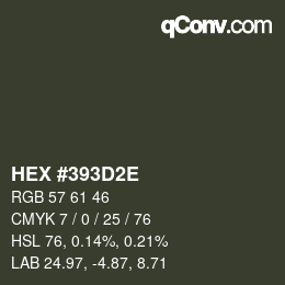 颜色代码: HEX #393D2E | qconv.com