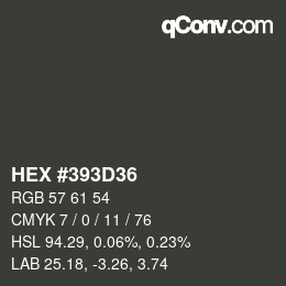 颜色代码: HEX #393D36 | qconv.com