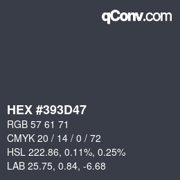 Code couleur: HEX #393D47 | qconv.com