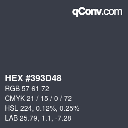 Código de color: HEX #393D48 | qconv.com