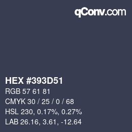 Farbcode: HEX #393D51 | qconv.com