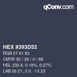 颜色代码: HEX #393D52 | qconv.com