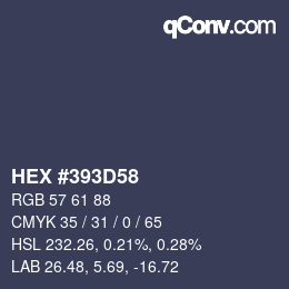 Código de color: HEX #393D58 | qconv.com