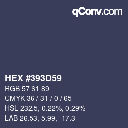 Code couleur: HEX #393D59 | qconv.com