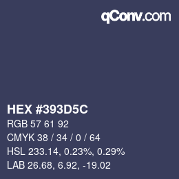 Color code: HEX #393D5C | qconv.com