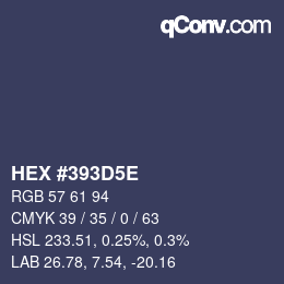 颜色代码: HEX #393D5E | qconv.com