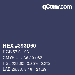 カラーコード: HEX #393D60 | qconv.com