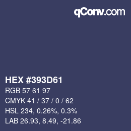 Código de color: HEX #393D61 | qconv.com