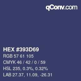 Code couleur: HEX #393D69 | qconv.com