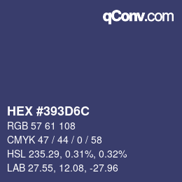 Code couleur: HEX #393D6C | qconv.com