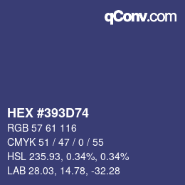 Color code: HEX #393D74 | qconv.com
