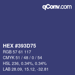 Code couleur: HEX #393D75 | qconv.com
