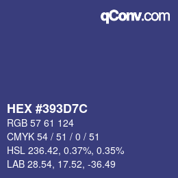 Code couleur: HEX #393D7C | qconv.com