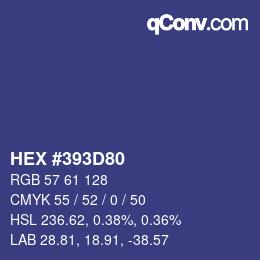Farbcode: HEX #393D80 | qconv.com