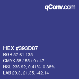 Color code: HEX #393D87 | qconv.com