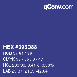 Code couleur: HEX #393D88 | qconv.com